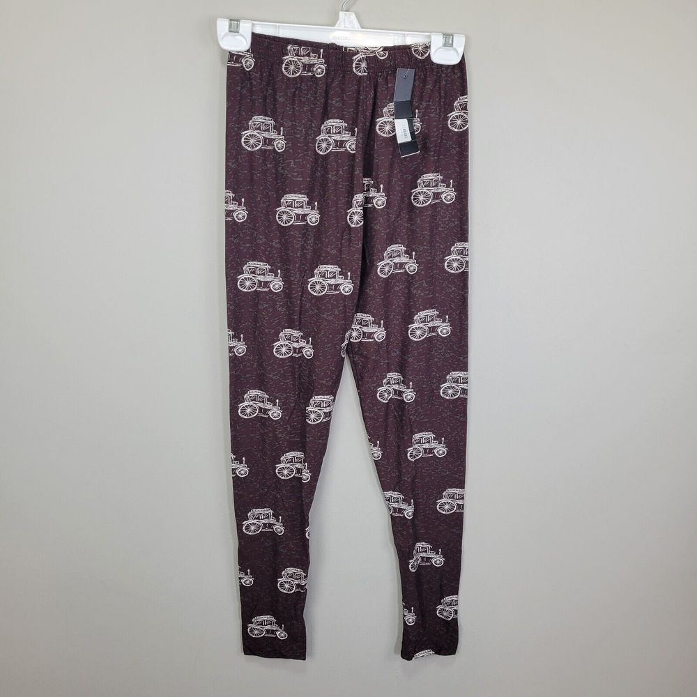 Brown Antique Car Polyester Spandex Ankle Leggings One Size Fits All